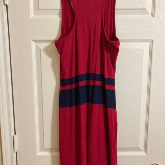 Red and Navy Racer Back Maxi Dress - Picture 2 of 2